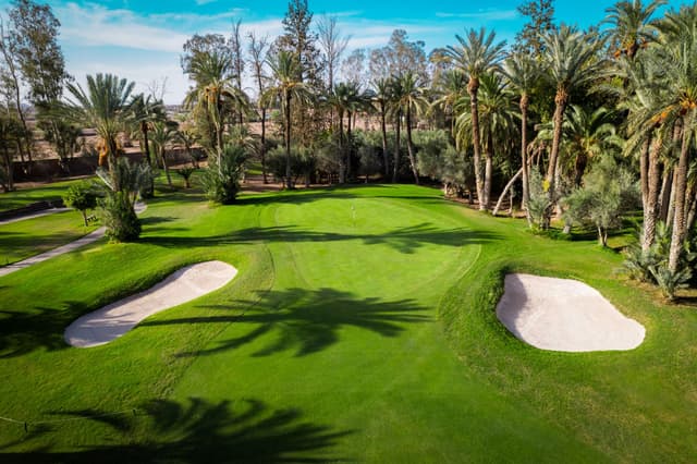 The first green at Royal Golf Marrakech